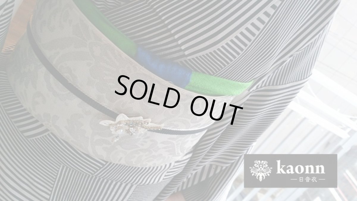 画像3: kaonn original 手染め帯揚げ　【mixed BORDER】 (3)