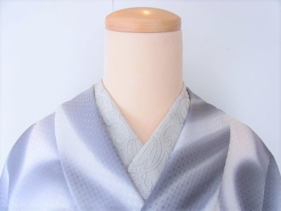 画像2: kaonn オリジナル刺繍半衿 NEWグレー×シルバー