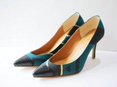 画像2: kaonn original 8.5cm heel pumps GOLD FLASH /  green 22.5 (2)