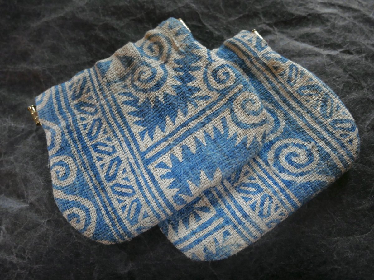 画像10: kaonn-日音衣- オリジナル口金ミニポーチ Laos hand batik  (10)