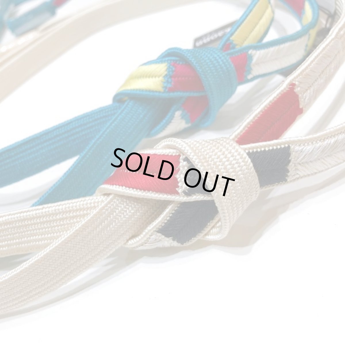 帯締め ターコイズブルー/ホワイト