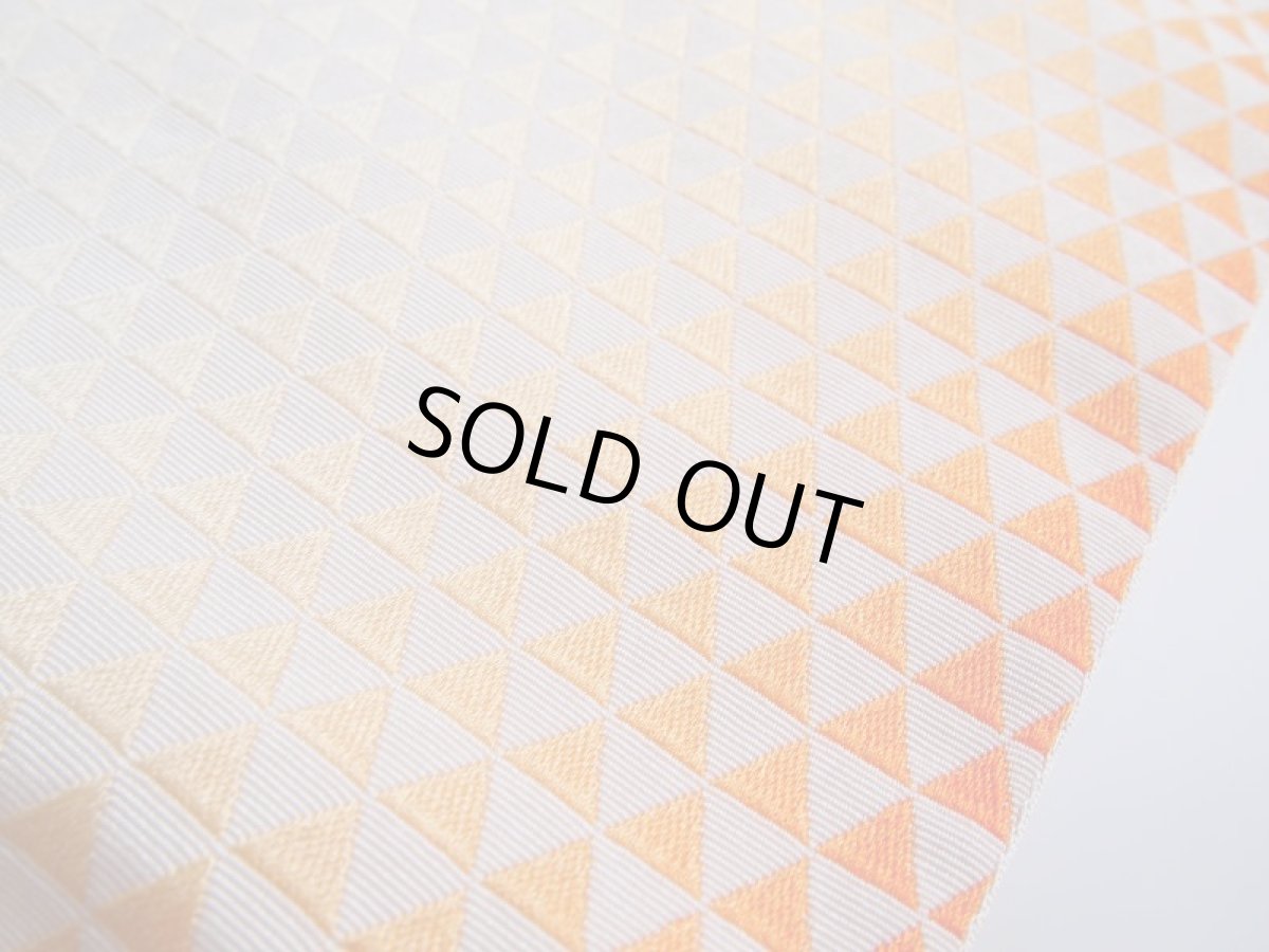 ポリエステル半巾帯 オレンジ×オフホワイト