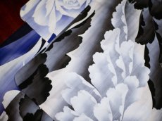 奥　薔薇ブルー　手前　牡丹ブラック　レディース浴衣