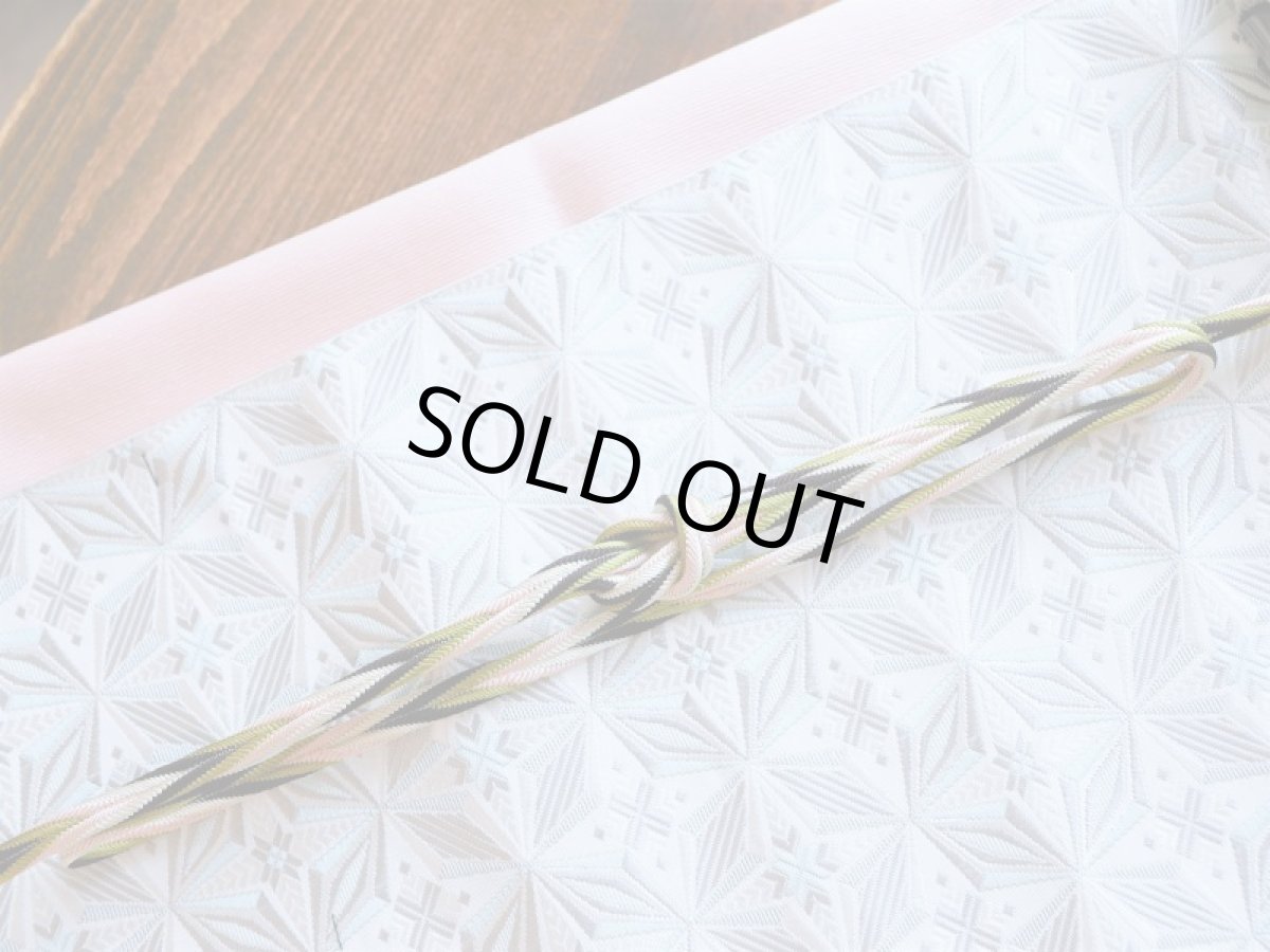 3.ブラウン×イエローグリーン（Y32-12)　コーディネート例　正絹帯締め　秋冬