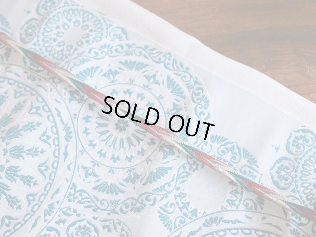 1.グリーン×レッド（Y32-8) コーディネート例　正絹帯締め　秋冬