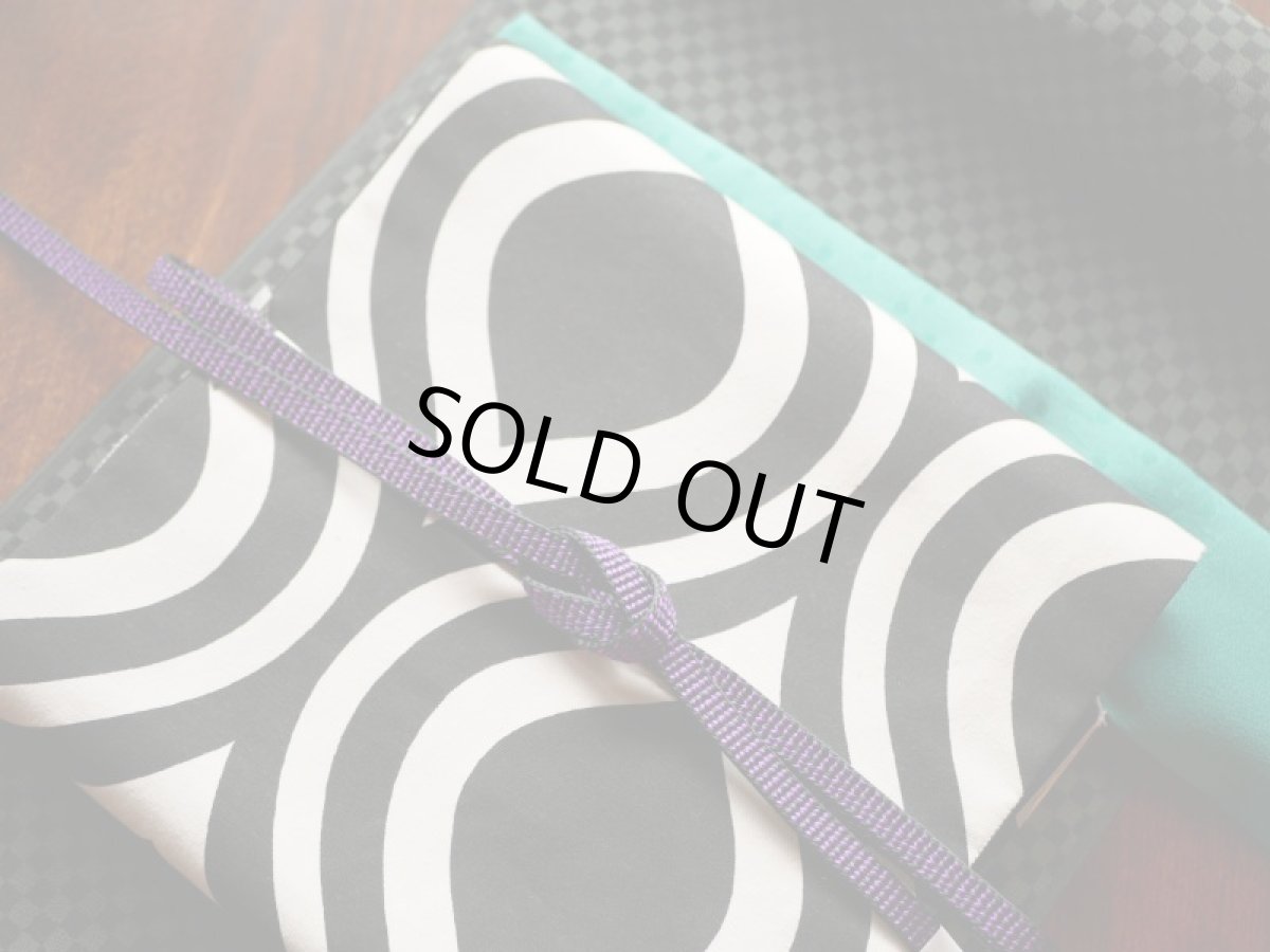 1.パープル　コーディネート例平帯締め v-stripe　正絹　小紋用　紬着物用