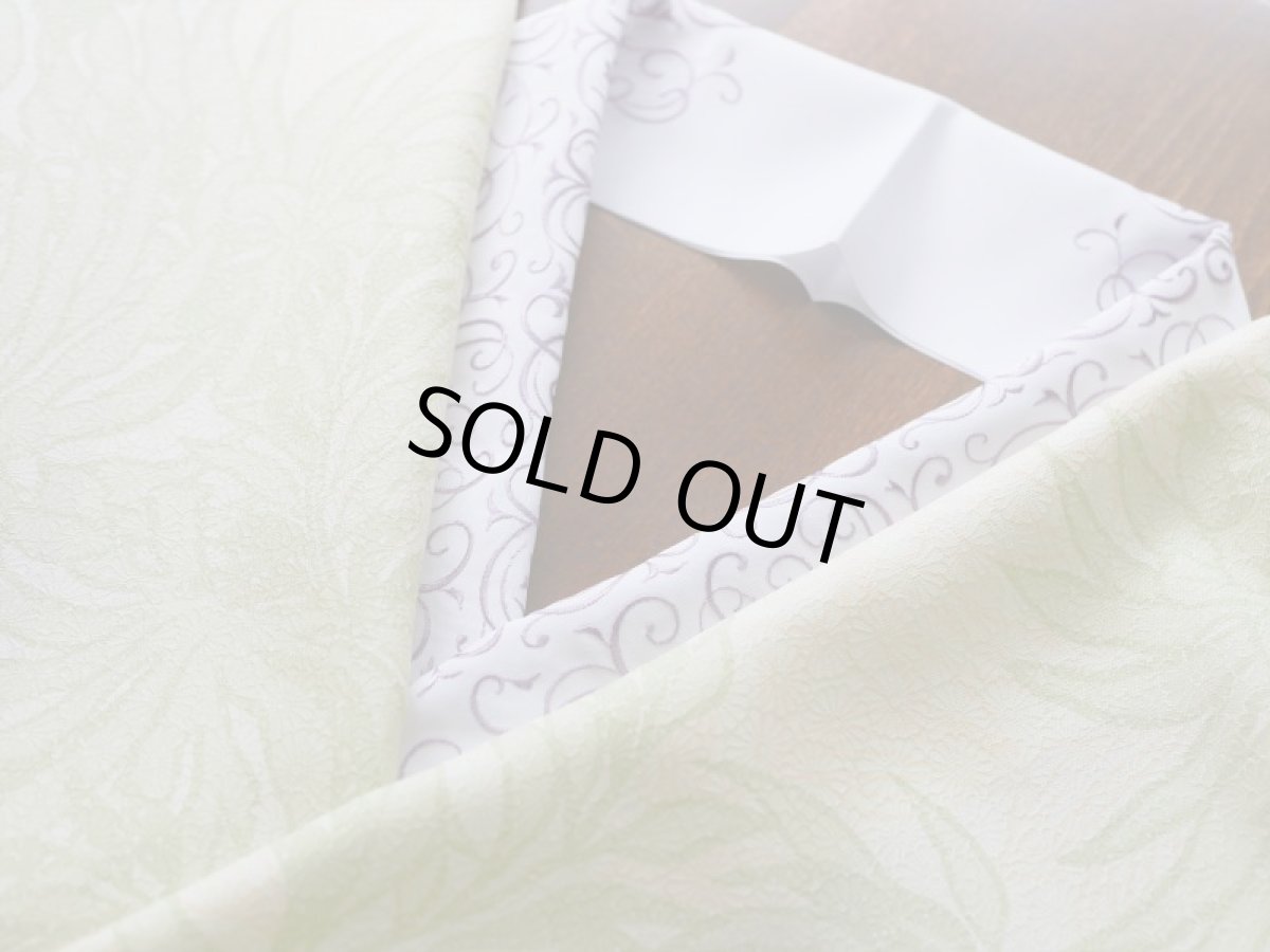 パープルコーディネート例　刺繍半衿　ポリエステル　唐草