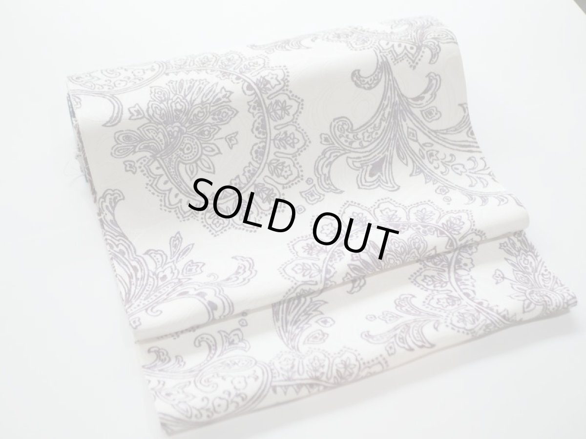 画像5: 染め名古屋帯【博多織帯地】ペイズリーアッシュパープル (5)