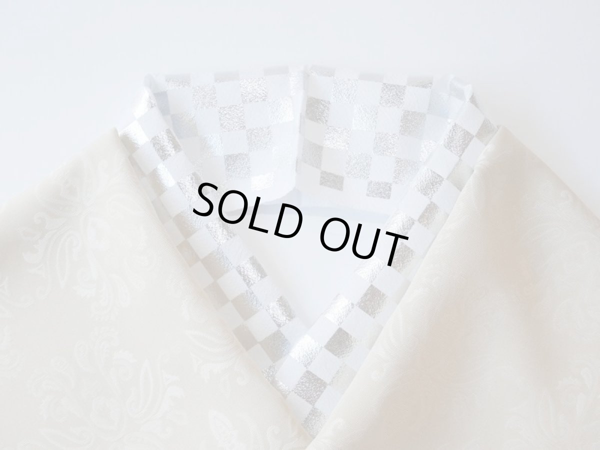 画像6: 正絹半衿 市松シルバー (6)