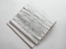 画像1: kaonn original 刺繍袋帯 silver (1)