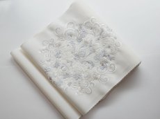 画像1: kaonn original 刺繍夏袋帯 summer white 格子 (1)