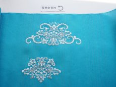画像6: kaonn original 刺繍夏袋帯 summer turquoise silver line (6)