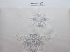 画像8: kaonn original 刺繍夏袋帯 summer white 格子 (8)