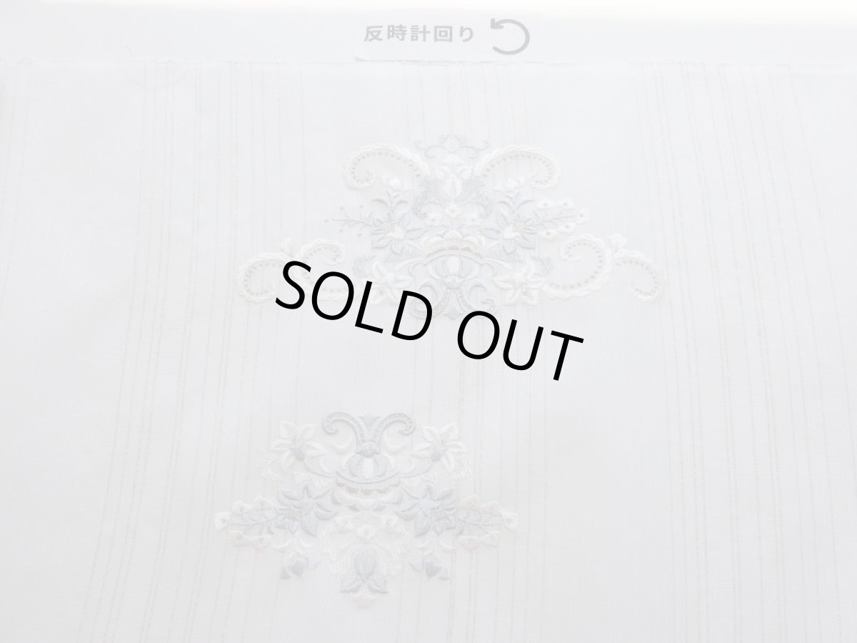 画像6: kaonn original 刺繍夏袋帯 summer white silver line (6)