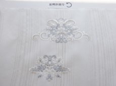 画像6: kaonn original 刺繍夏袋帯 summer white silver line (6)