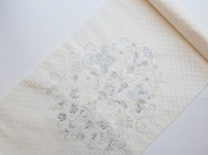 画像2: kaonn original 刺繍袋帯 white 鱗 (2)