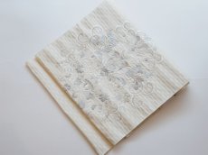 画像1: kaonn original 刺繍袋帯 white 鱗 (1)