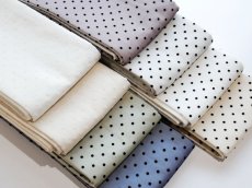 画像1: 麻半幅帯　オーガンジー dot　reversible (1)
