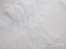 画像2: ポリエステル刺繍夏半衿　流水＜絽＞ (2)
