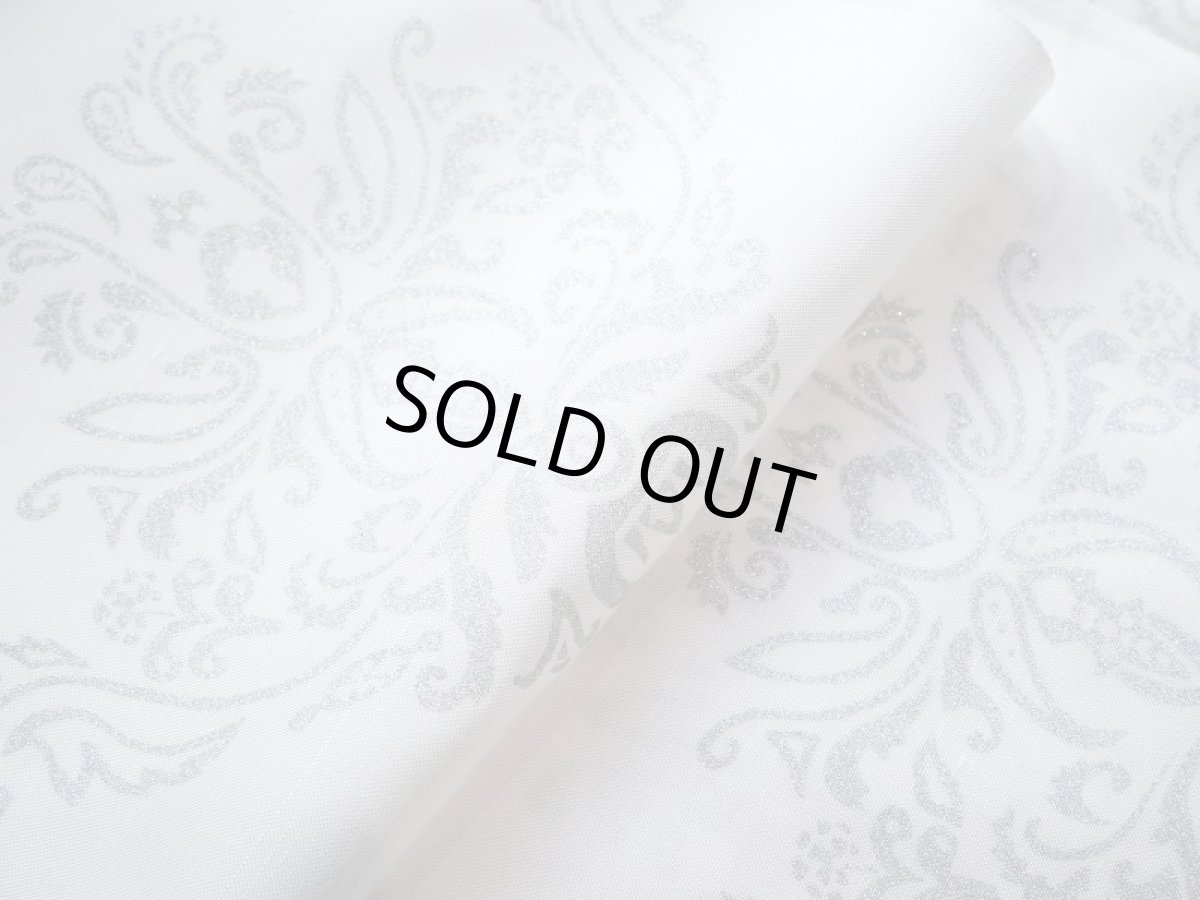 画像5: 洗える正絹単衣長襦袢　white × shiny silver　kaonnオリジナルダマスク柄・単衣　洗える加工対応 (5)