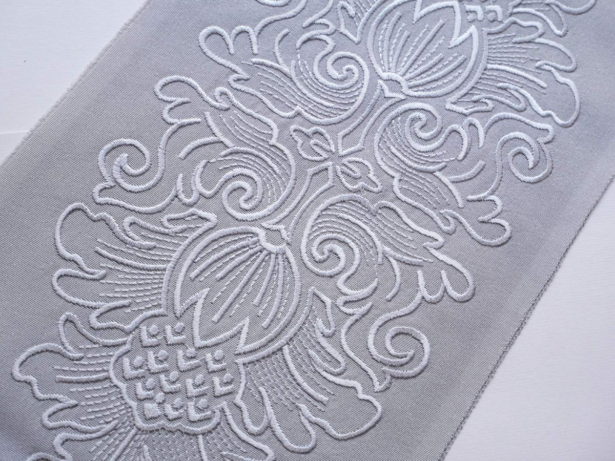 画像4: kaonn オリジナル刺繍半衿　newグレー×グレー (4)