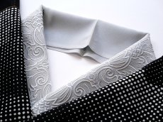 画像1: kaonn オリジナル刺繍半衿　newグレー×グレー (1)