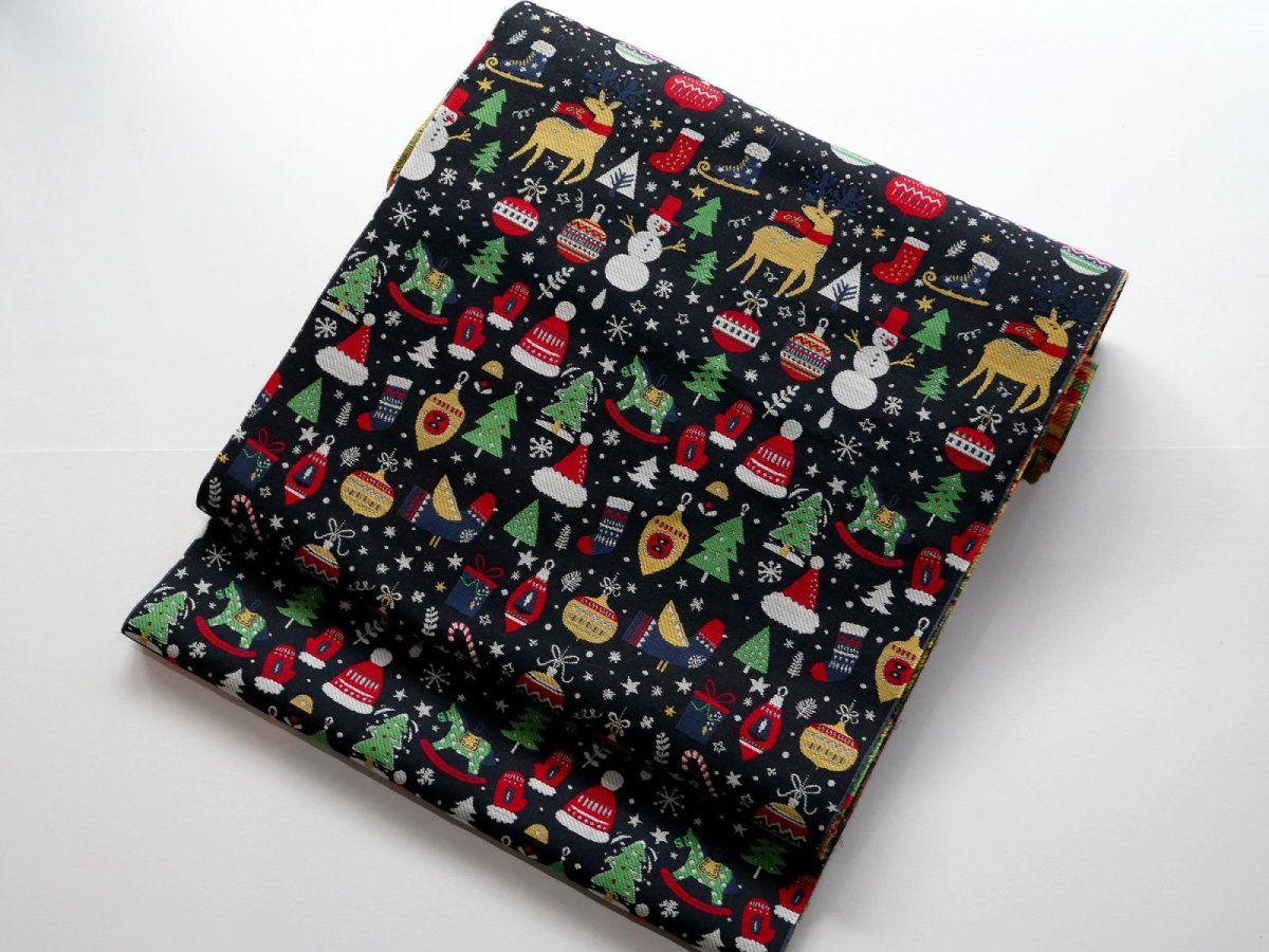 画像3: 名古屋帯　クリスマス　全通柄 (3)