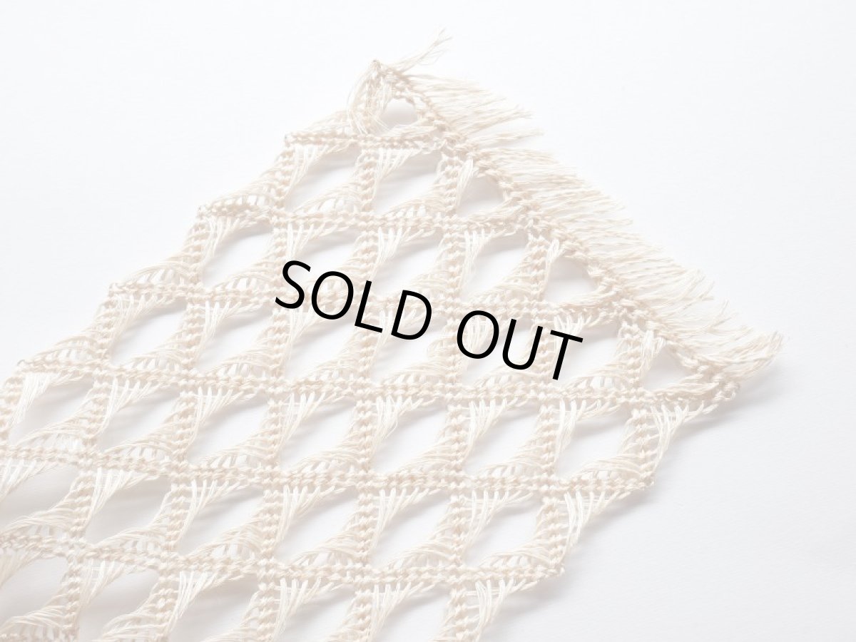 画像4: 【誉田屋源兵衛謹製】アバカ半幅帯　無地キナリ　アミ角繋02 (4)