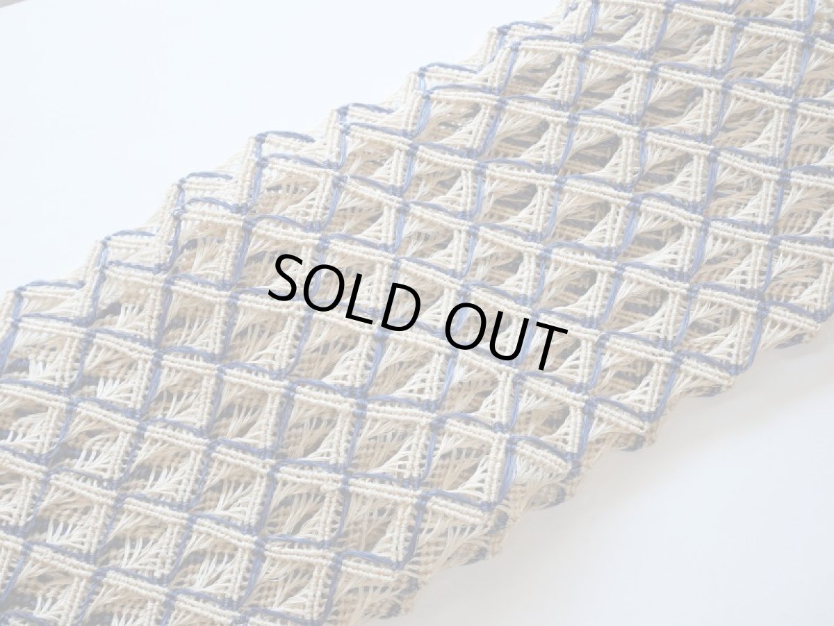 画像2: 【誉田屋源兵衛謹製】アバカ半幅帯　格子 blue (2)