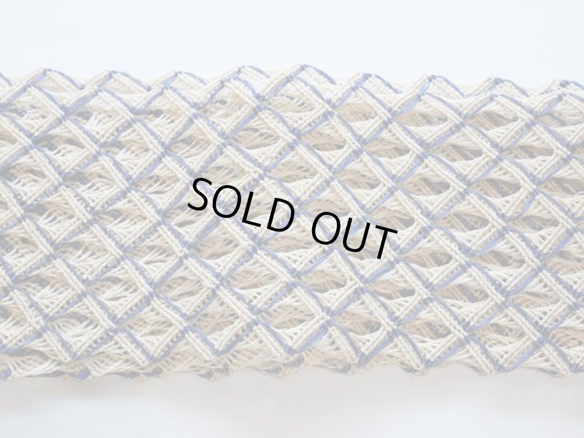 画像3: 【誉田屋源兵衛謹製】アバカ半幅帯　格子 blue (3)