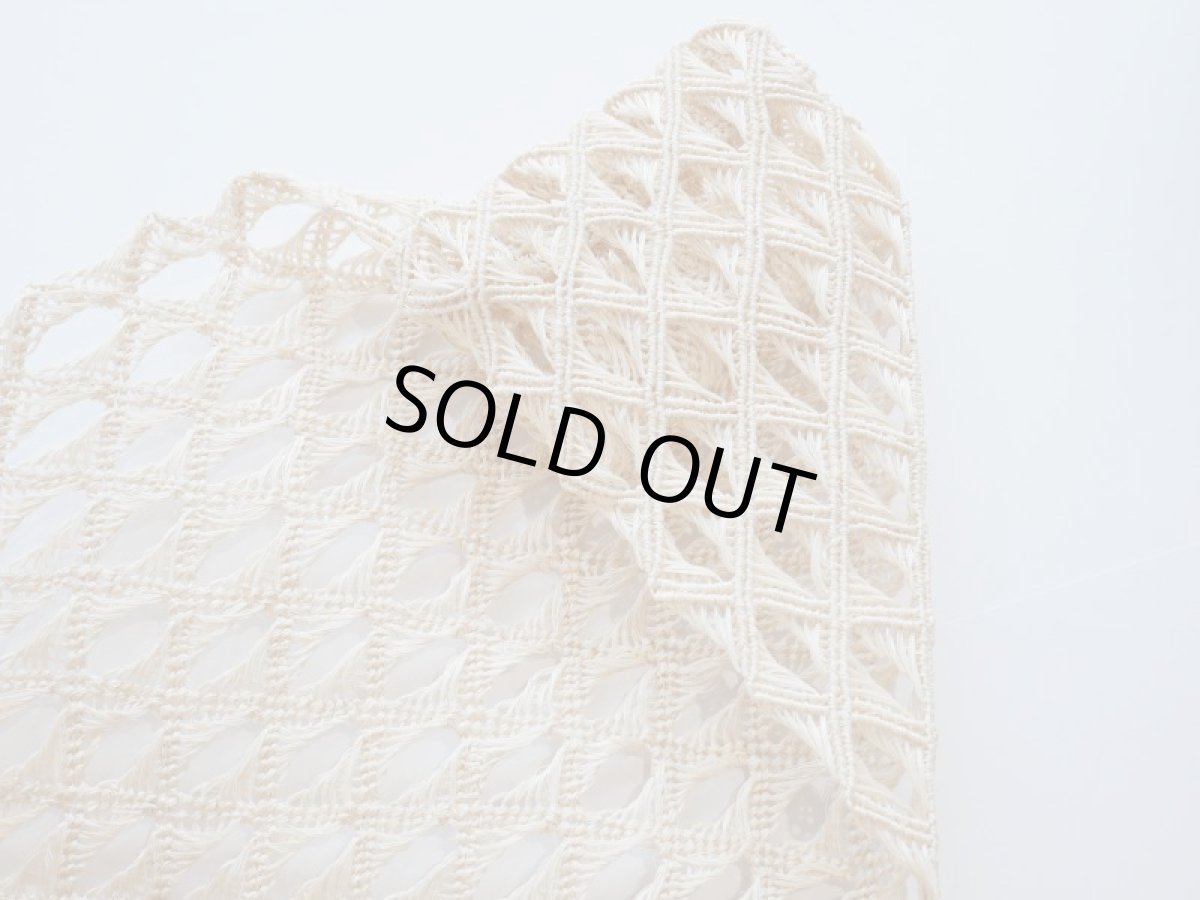 画像4: 【誉田屋源兵衛謹製】アバカ八寸名古屋帯　無地キナリ　アミ〈即納品〉 (4)