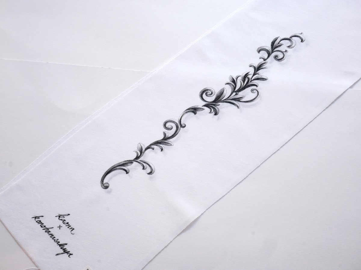 画像5: kaonn original 正絹手描き半衿 new victor　matte type　monotone no.2 (5)