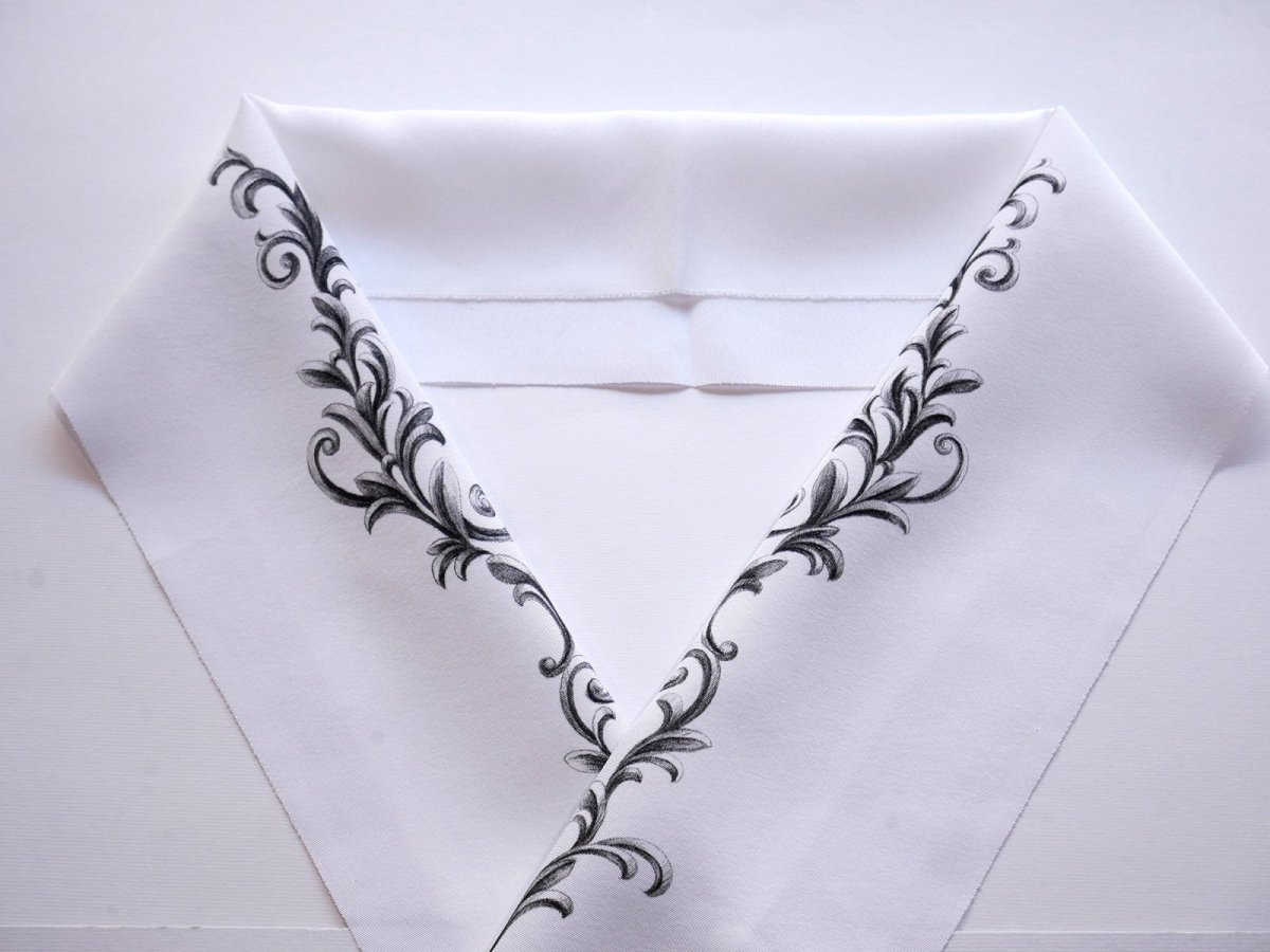 画像2: kaonn original 正絹手描き半衿 new victor　matte type　monotone no.2 (2)