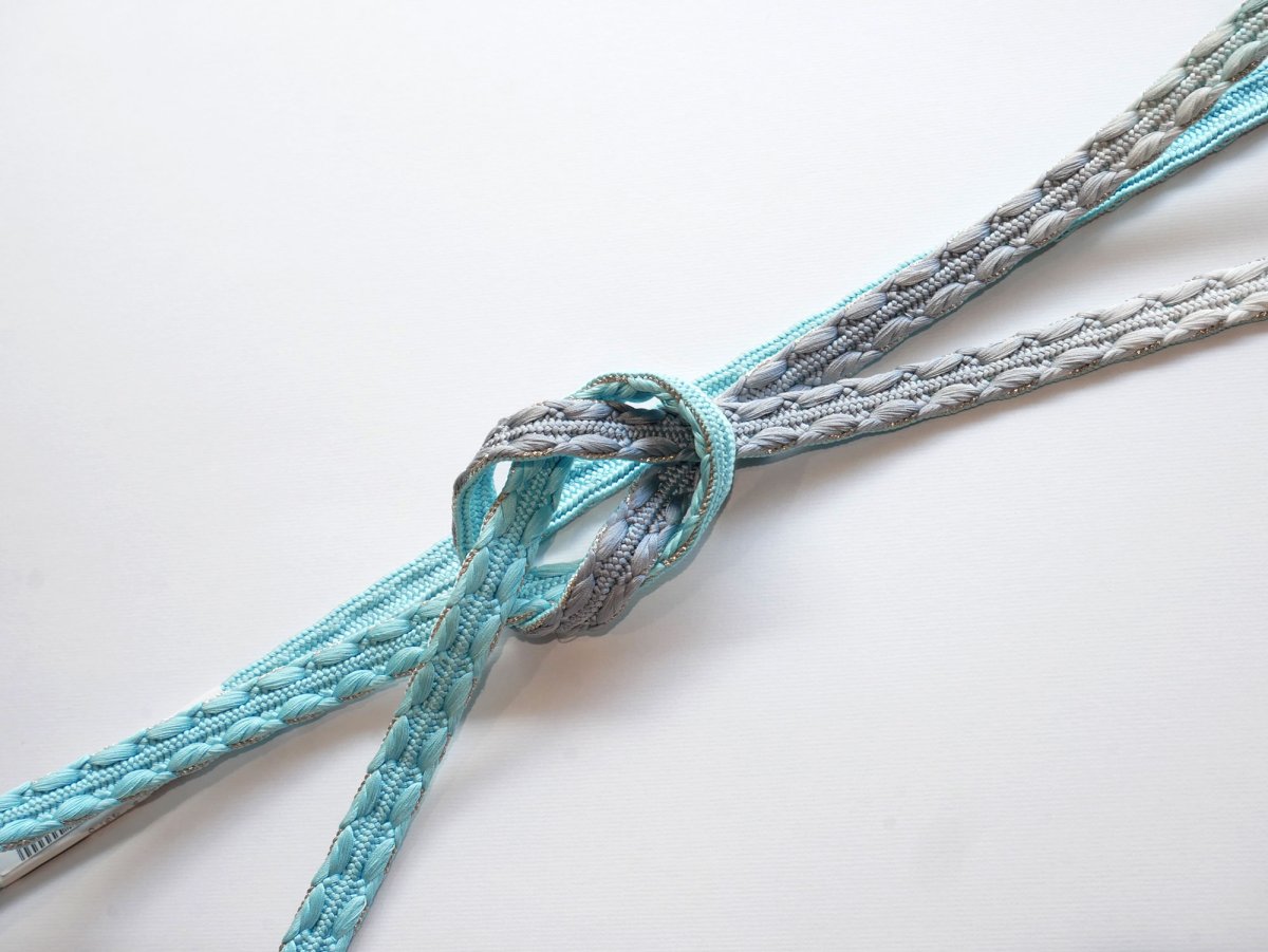 画像3: 帯締め　 2tone color random silver trim (3)