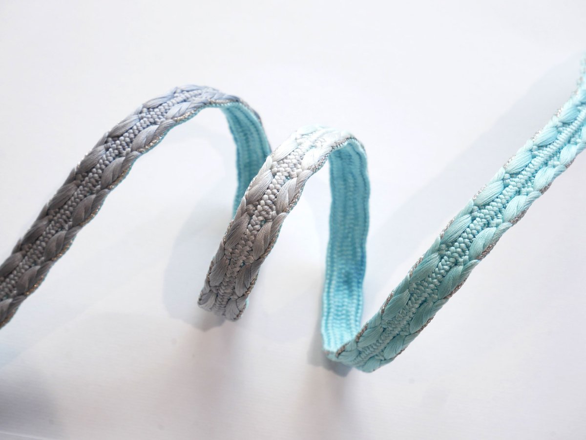 画像4: 帯締め　 2tone color random silver trim (4)