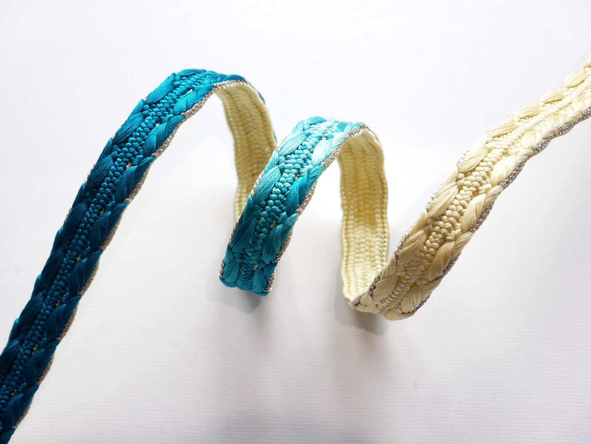画像6: 帯締め　 2tone color random silver trim (6)