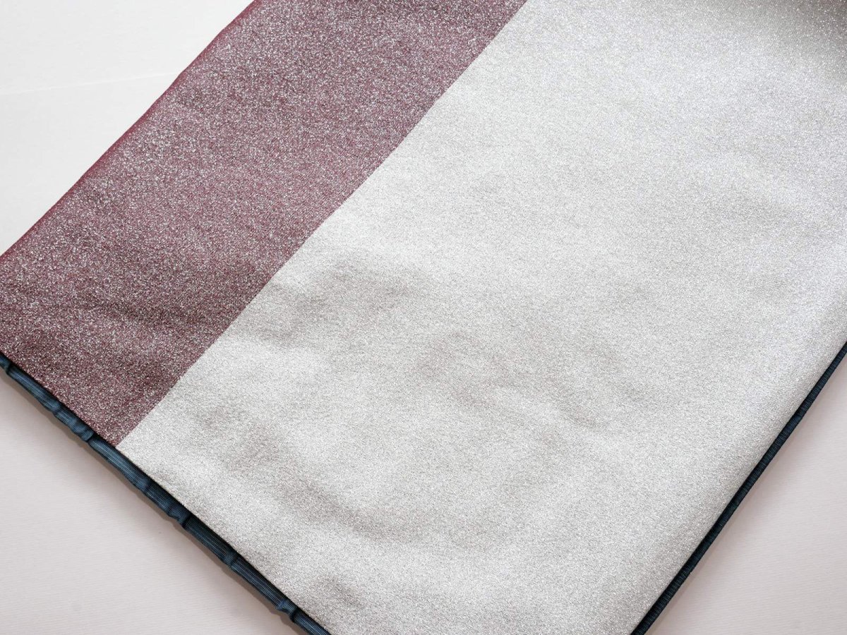 画像8: 【即納品】kaonn original fabric帯 mat & shine(ash blue)  京袋帯 お仕立て上がり (8)