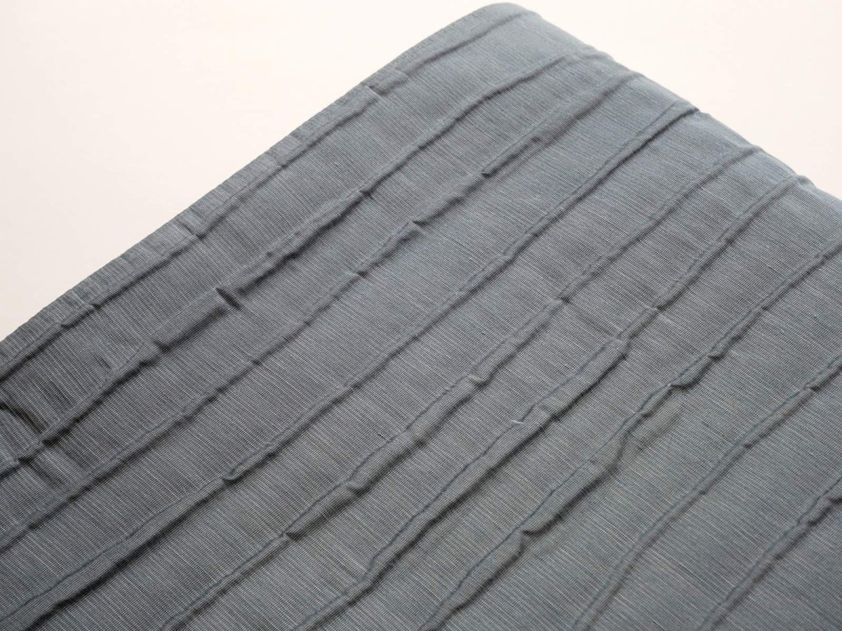 画像5: 【即納品】kaonn original fabric帯 mat & shine(ash blue)  京袋帯 お仕立て上がり (5)