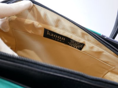 画像2: kaonn-日音衣- original bag　feather green　No.2