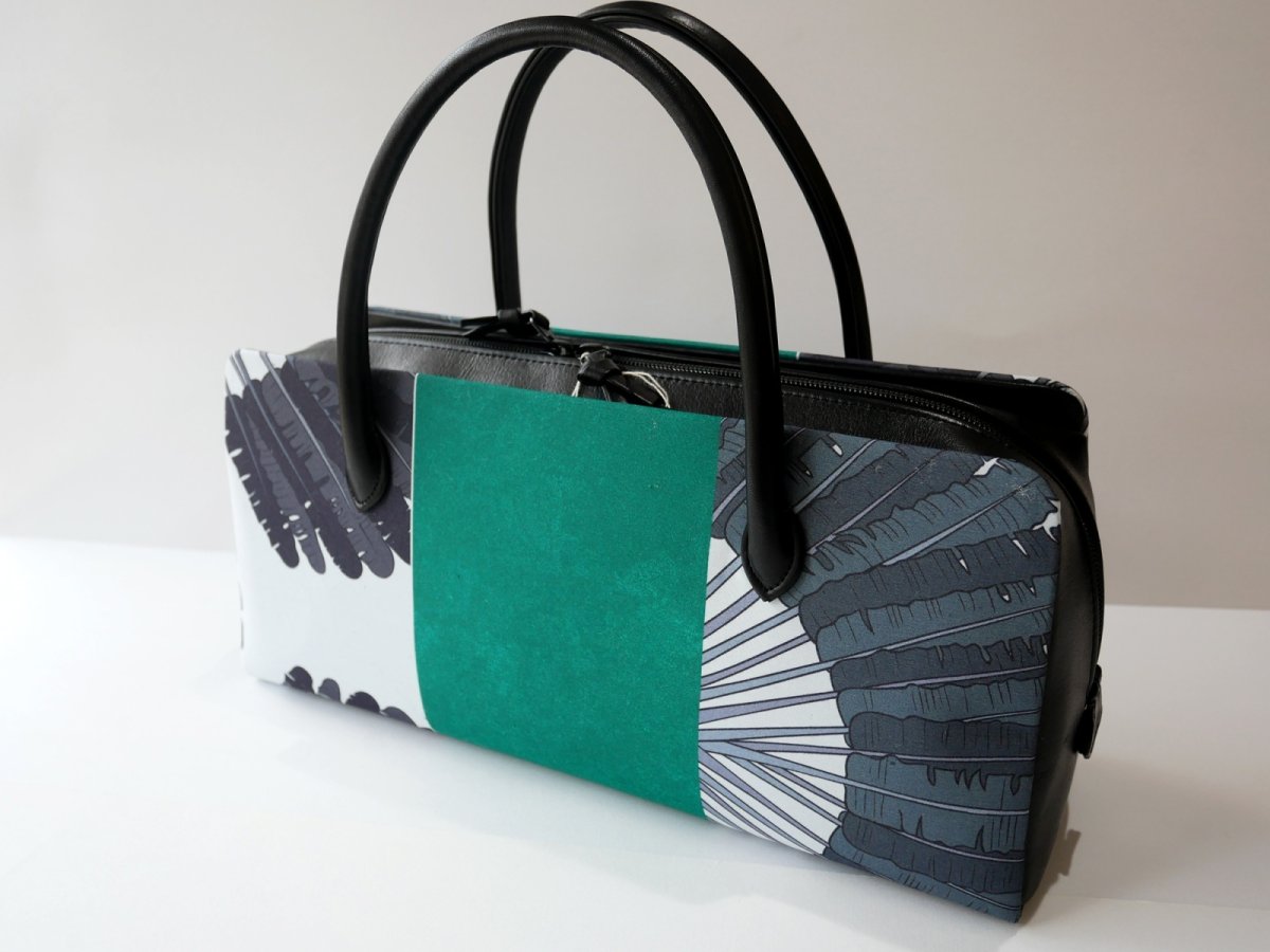 画像2: kaonn-日音衣- original bag　feather green　No.2 (2)