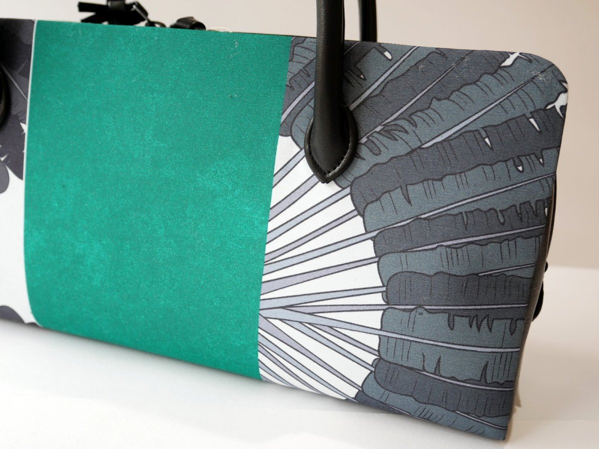 画像3: kaonn-日音衣- original bag　feather green　No.2 (3)