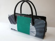 画像2: kaonn-日音衣- original bag　feather green　No.3 (2)