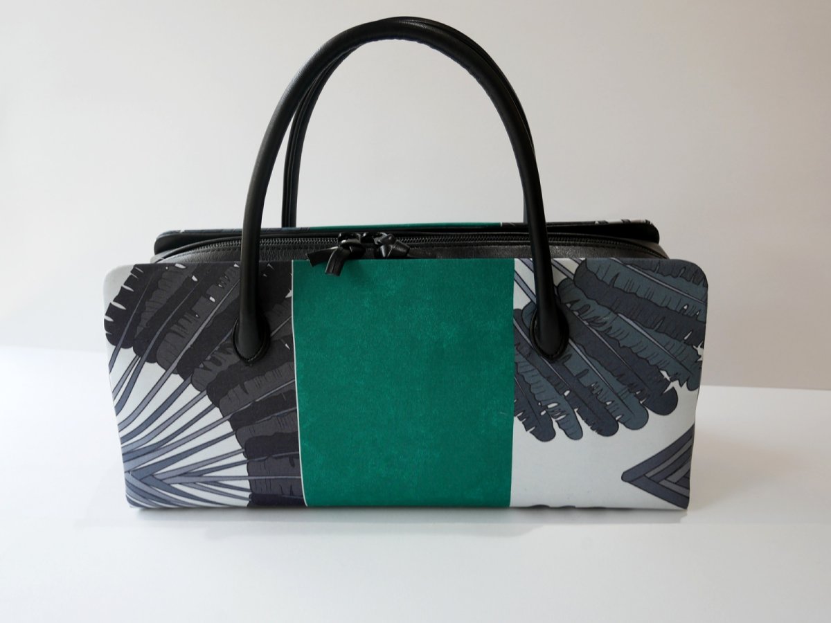 画像6: kaonn-日音衣- original bag　feather green　No.3 (6)