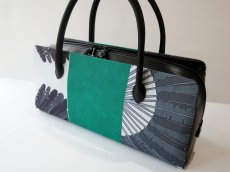 画像2: kaonn-日音衣- original bag　feather green　No.4 (2)