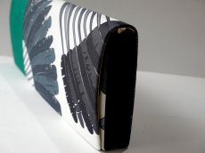 画像4: kaonn-日音衣- original クラッチbag [wide] feather green  No1 (4)