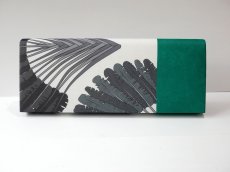画像9: kaonn-日音衣- original クラッチbag [wide] feather green  No1 (9)