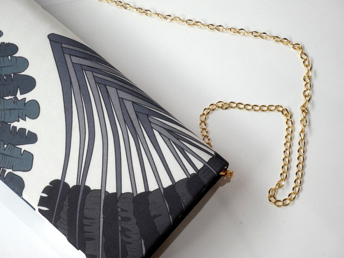 画像8: kaonn-日音衣- original クラッチbag [wide] feather green  No3 (8)