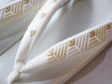 画像5: 草履　刺繍鼻緒（Lサイズ）【即納品】　本革　 (5)