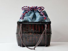 画像1: kaonn-日音衣- オリジナル 　LAO hand BATIK basket bag　medium (1)