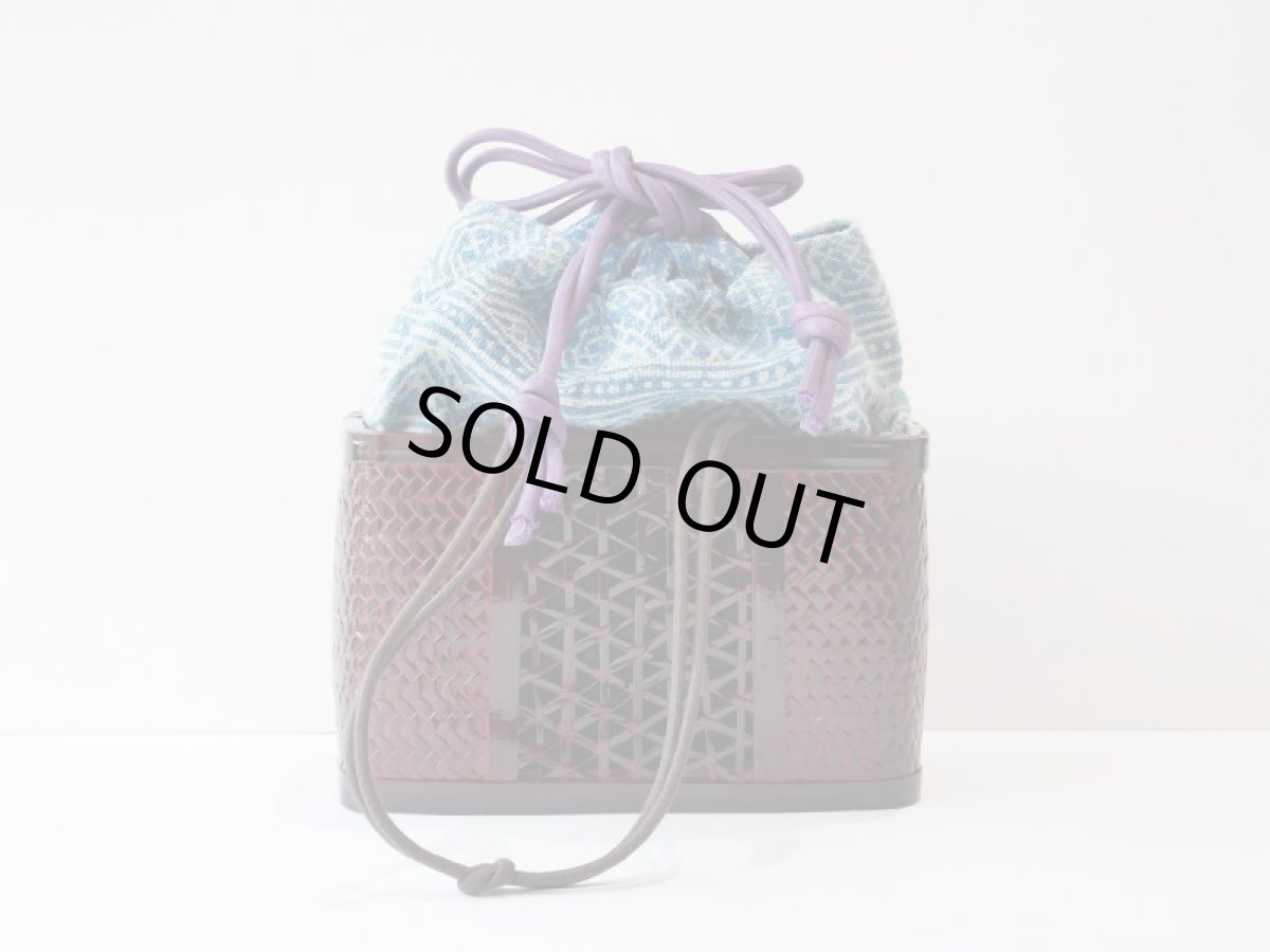 画像1: kaonn-日音衣- オリジナル LAO hand BATIK basket bag　mini (1)